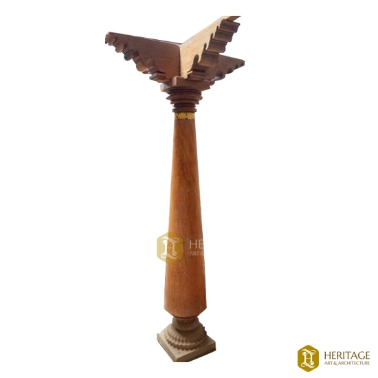Antique Chettinad teak wooden pillar