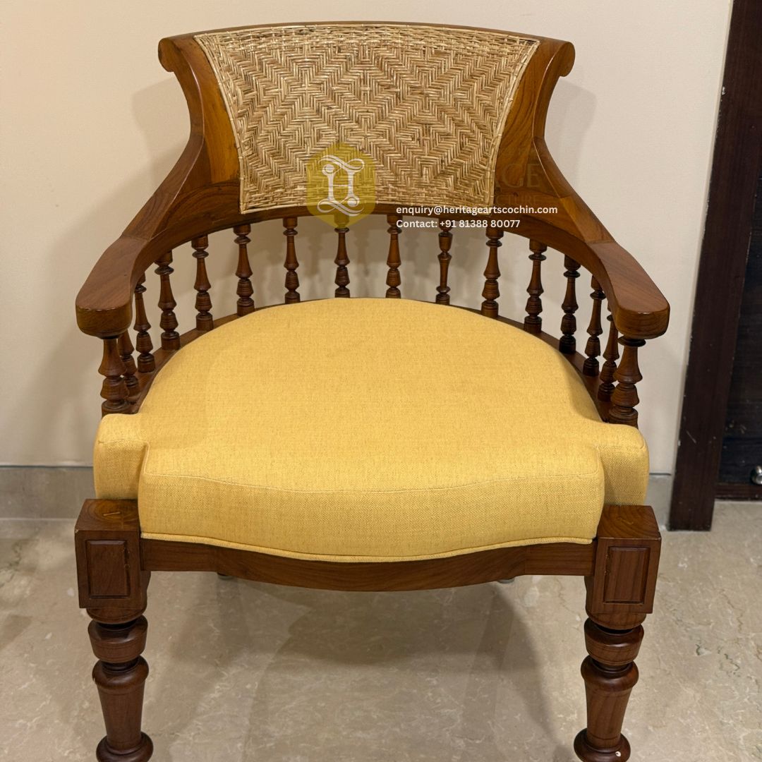 Samavṛtta Cane and Teak Chair