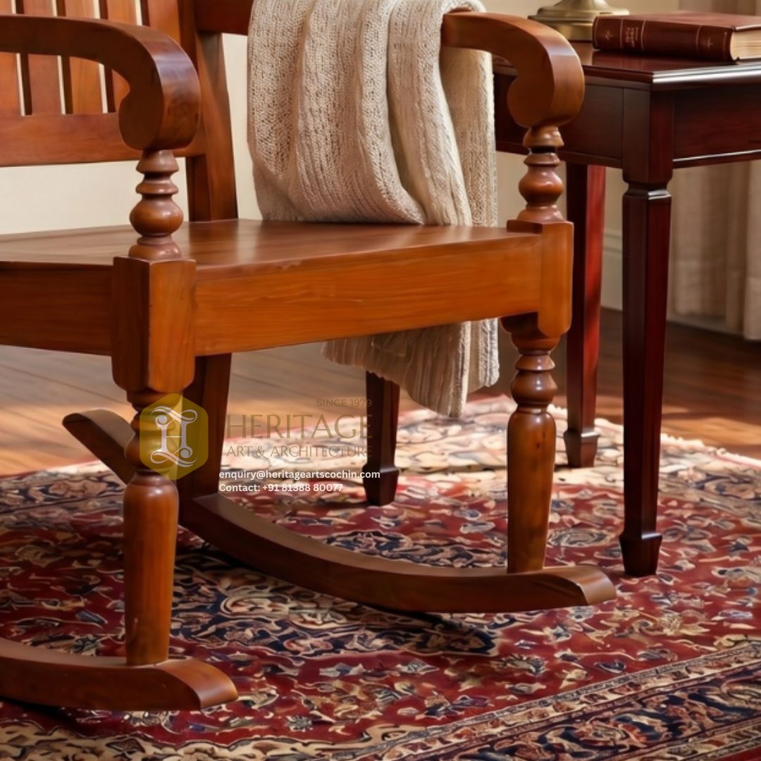 Solara Wooden Rocking Chair - Image 4