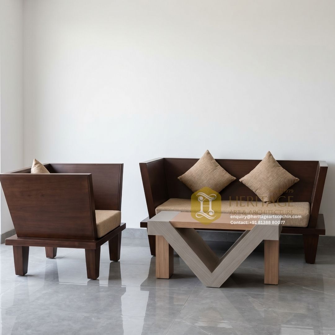 Vertex Sofa Set and Teapoy Collection