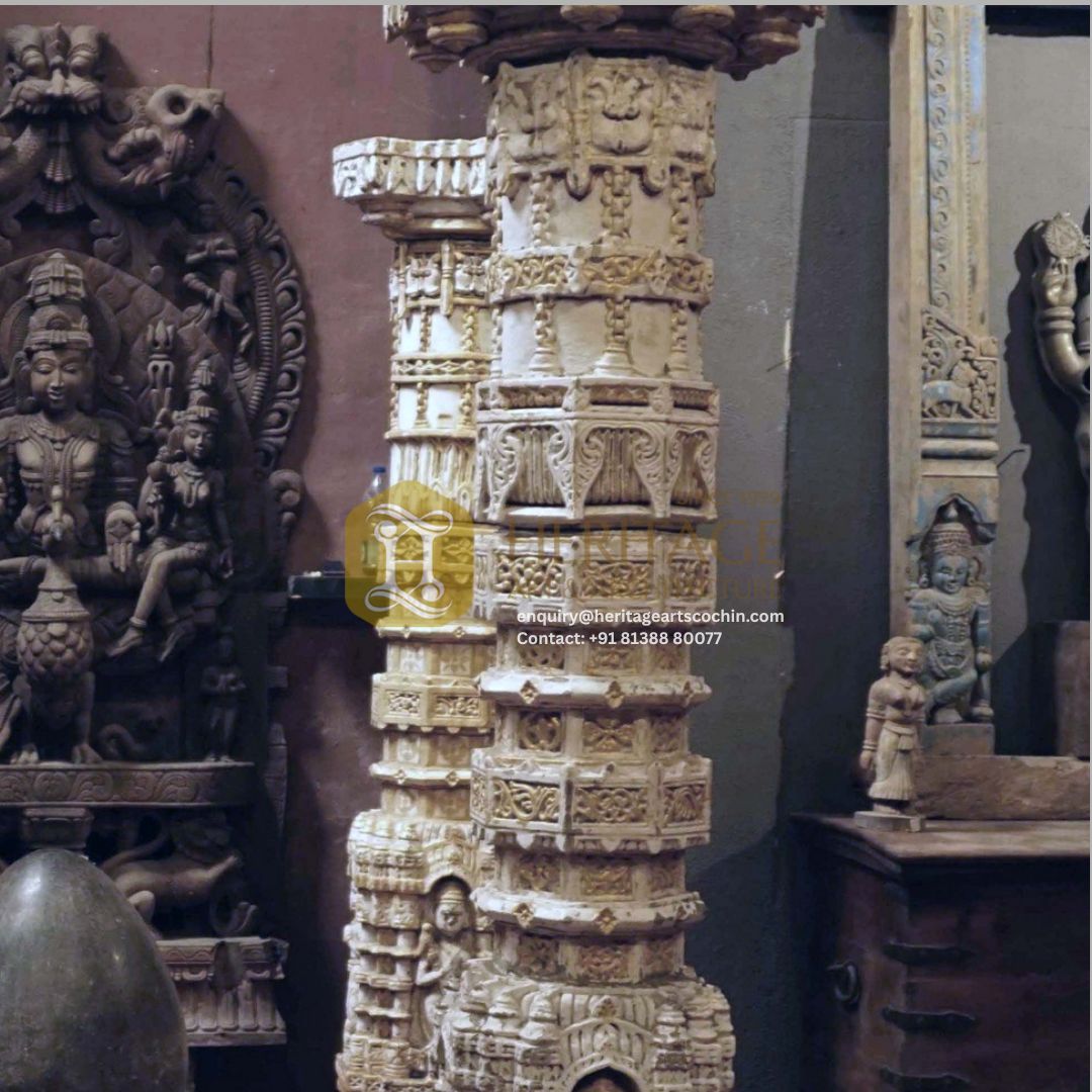 Hand Carved Marble Pillar - Image 3