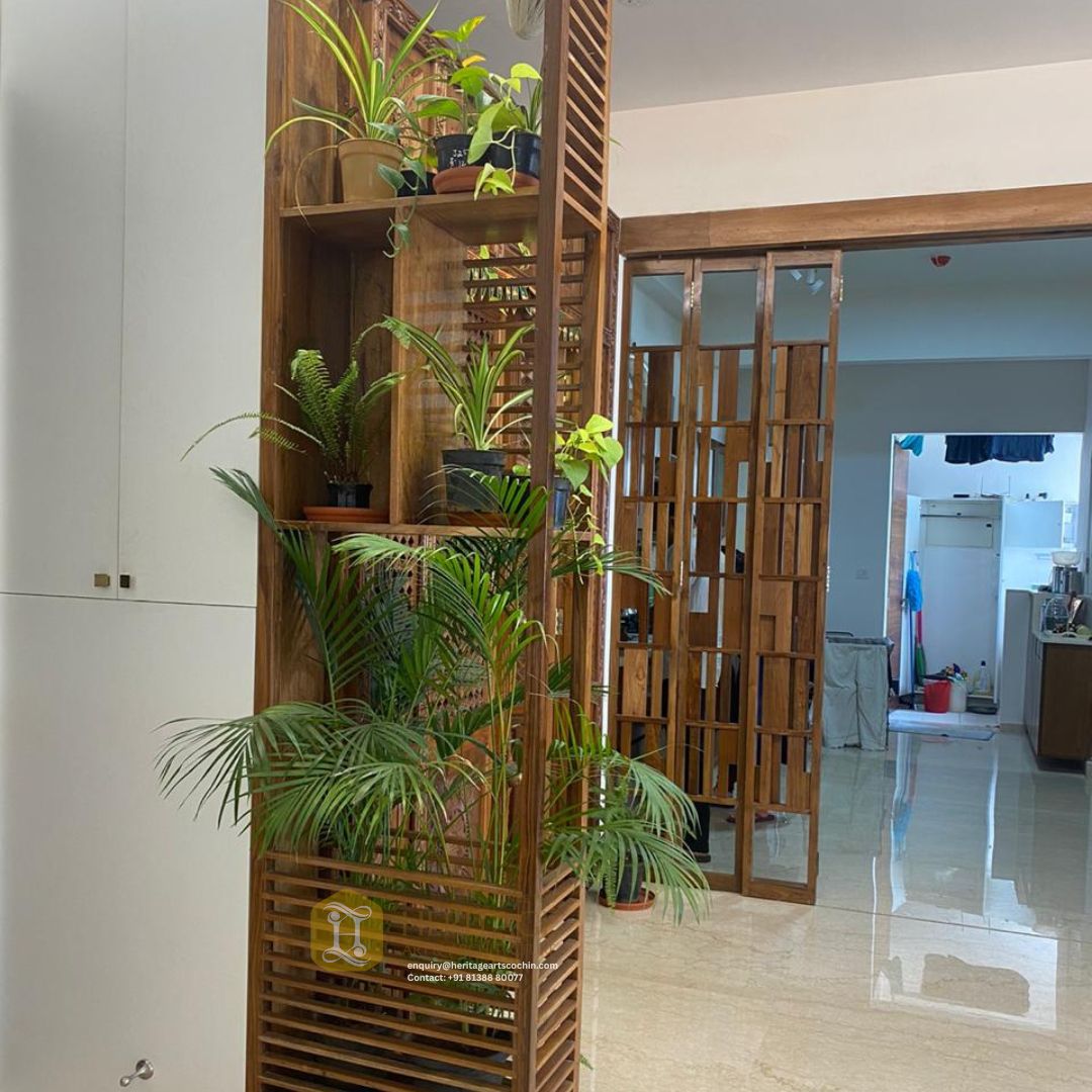 handcrafted-wooden-room-divider-kerala