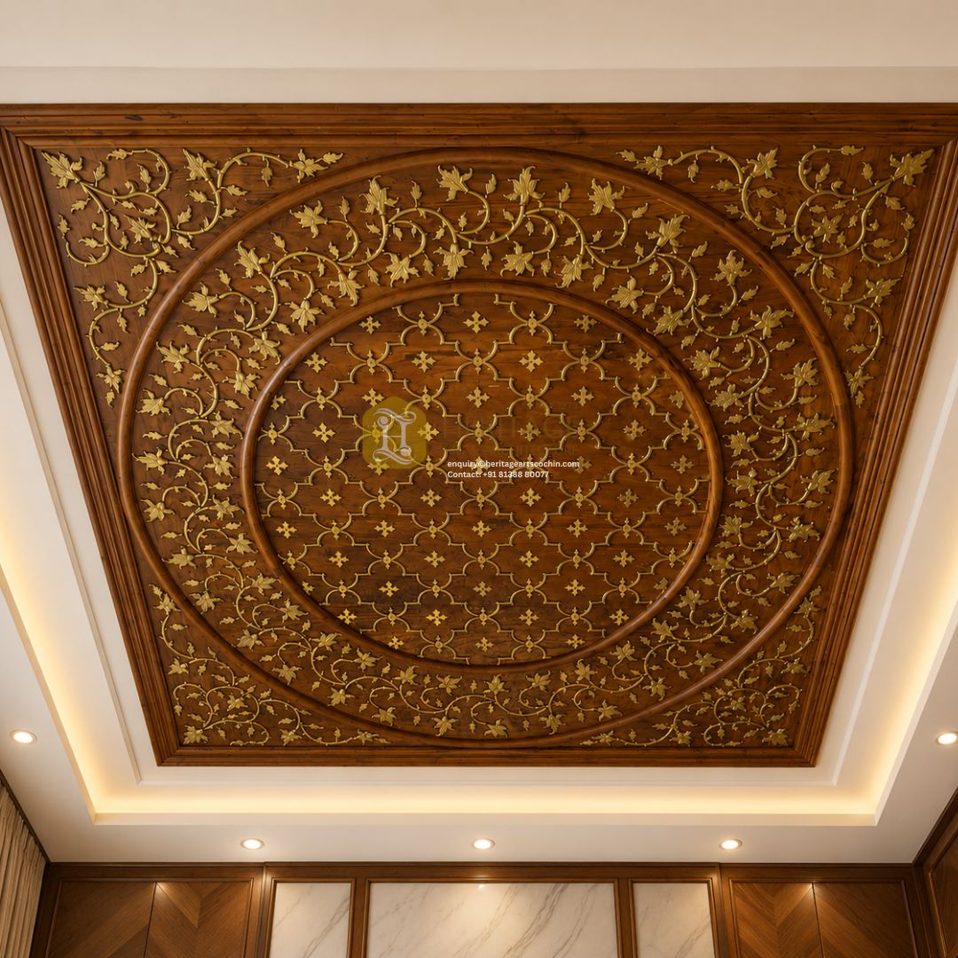 Swarna-Valli Hand Carved Ceiling Panel