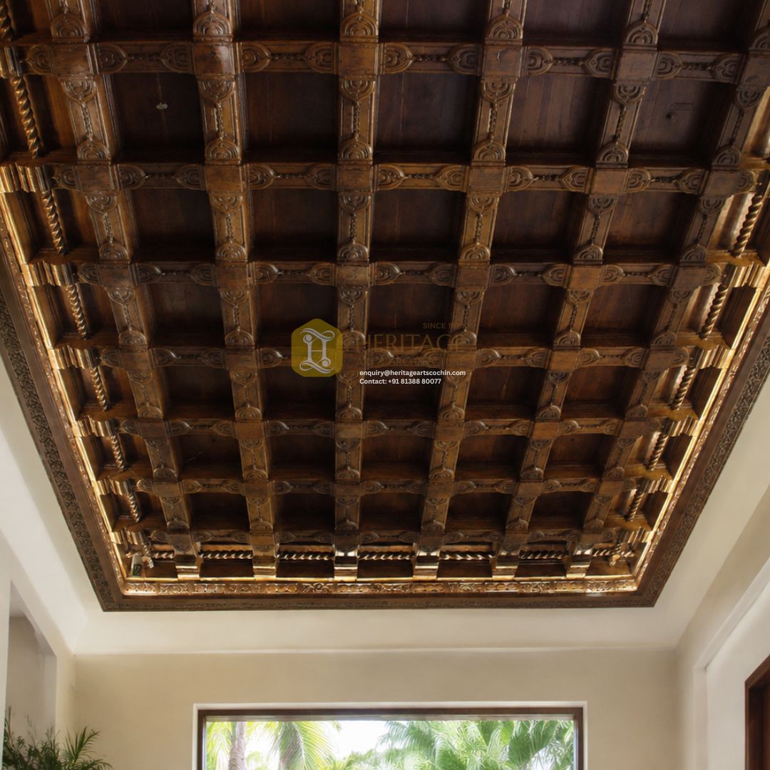 Vihaayas Hand Carved Wooden Ceiling